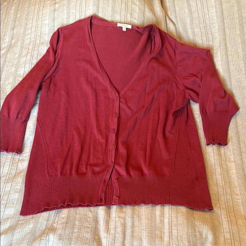 Maurices Rose Cardigan Sweater V-Neck Knit
